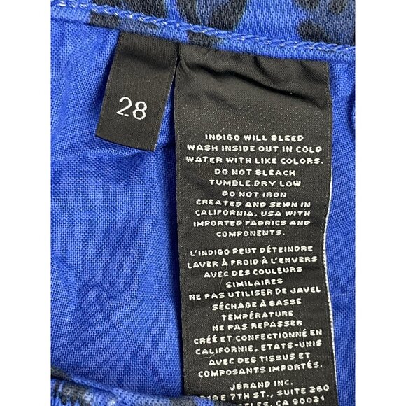 J BRAND  Blue Royal Jaguar Print Mid Rise Crop Ankle Skinny Jeans Size 28" - Picture 9 of 16